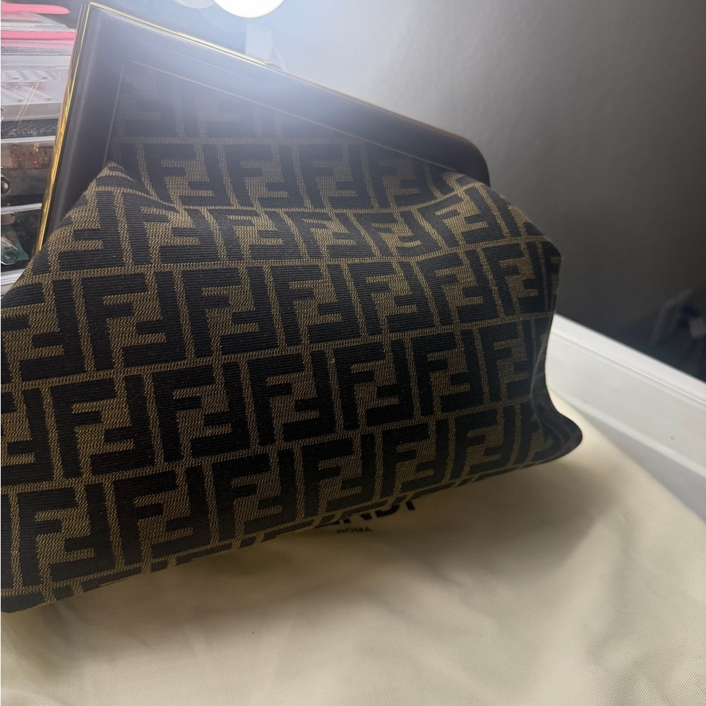 Fendi Gold and Black Monogram Bag